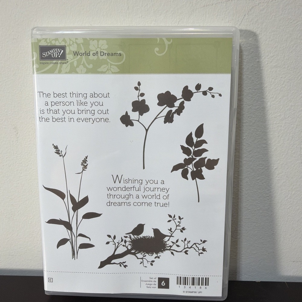 Stampin' Up! World of Dreams Stamp Set Cling 134186 Flowers Birds Lightly Used